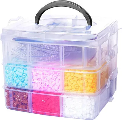 Produktbild von Plastik-Sortierbox 3 Etagen für Nähzubehör und Schmuck