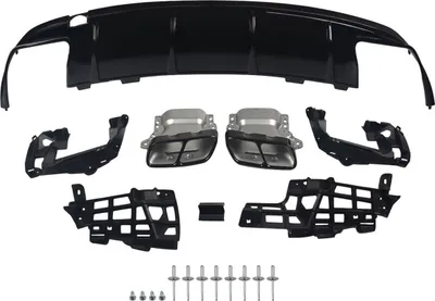 Obrázok produktu pre Zadný difúzor pre Mercedes CLA W117/C117/X117 (CLA260/CLA45) - Čierny lesk - Športová aerodynamika - Vysokokvalitný plast - Jednoduchá montáž