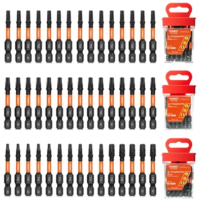 Obrázek produktu pro Sada bitů Torx, 50 mm – Sada 45 bitů, ocel S2, magnetické, vhodné pro použití s akušroubováky