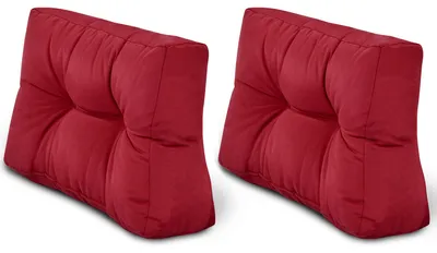 Image de Beautissu 2X coussin dorsal coussin de palette Outdoor Eco Style, 60x40cm, rouge