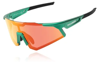 Immagine prodotto di ROCKBROS Occhiali da ciclismo polarizzati con protezione UV400, antivento, per ciclismo, pesca, corsa e golf, verde