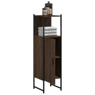 Zdjęcie produktu dla Maison Exclusive - Szafka pod umywalkę, kolor brązowy, imitacja dębu, wymiary 33x33x120,5 cm, materiał: płyta wiórowa