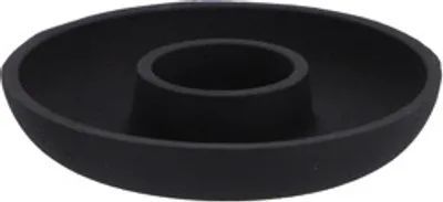 Zdjęcie produktu dla Świecznik aluminiowy czarny 13,5x13,5x2,5cm | 2 szt