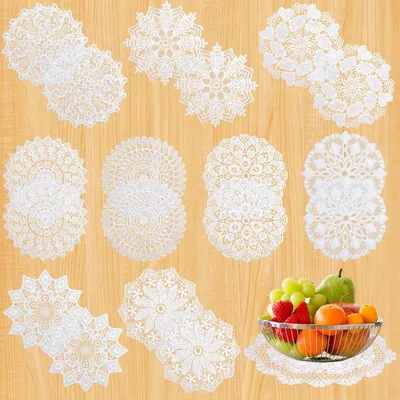 Immagine prodotto di Sottobicchieri in cotone ricamato a mano - Set di 19 sottobicchieri vintage per la decorazione della tavola