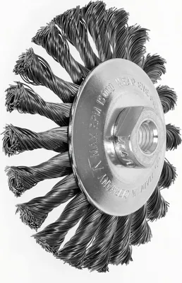 Produktbild von Lessmann Kegelbürste gekröpft Stahldraht 0,50 mm, Bürsten-⌀xGewinde: 125XM14 mm