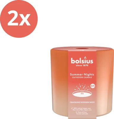 Produktbild von Bolsius - Sommernächte - Holzdocht - 120/126 - Elfenbein - Vorteilspack - 2 Stücke