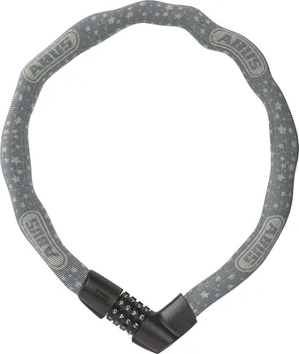 Produktbild von ABUS Kettenschloss Tresor 1385/75 Grey Star – Zahlenschloss aus gehärtetem Stahl – 6 mm starke Vierkantkette – ABUS-Sicherheitslevel 6 – 75 cm – Grau