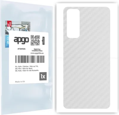 Produktbild von apgo Rückseite Schutzfolie für Huawei P smart 2021 -  Hinten Schutzfolie Carbon Transparent (durchsichtig), Rückseite Folie schützt vor Kratzern und Fingerabdrücken