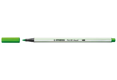 Produktbild von Premium-Filzstift mit Pinselspitze für variable Strichstärken - STABILO Pen 68 brush - Einzelstift - laubgrün