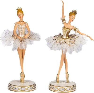 Produktbild von Goodwill Ballerina auf Sockel Weiß-Gold H 29 cm BITTE BEACHTEN SIE den Preis pro Stück