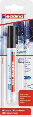 The image shows the packaging of an Edding 95 glass marker.