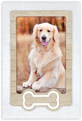 Produktbild von ZEP Hundefotorahmen Osso Holz 10x15 cm mit Knochenmotiv Hochformat
