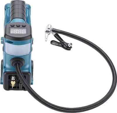 Obrázok produktu pre Kompresor na hustenie pneumatík, prenosná vzduchová pumpa, elektrická pumpa na autá, bicykle a motocykle s digitálnym displejom a automatickým vypnutím, napájaná 18 V batériou, s LED osvetlením