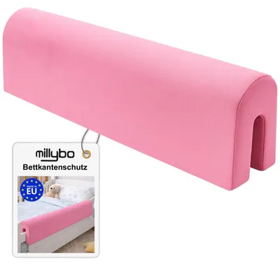 Produktbild von MILLYBO Bettkantenschutz für Betten - Kissen für bettumrandung – Rosa Mikrofaser 60 cm