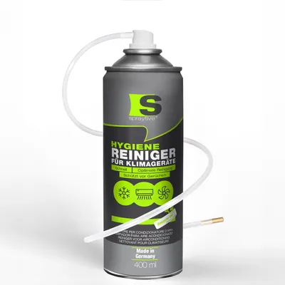 Produktbild von Spraytive 1x 400ml Hygiene Reiniger für Klimageräte - Klimaanlagenreiniger für Auto & Haus, Geruchsentferner Spray, mit Schlauch & Messingdüse