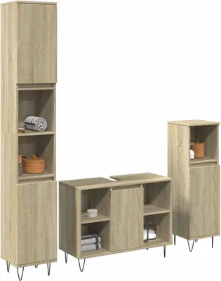 Zdjęcie produktu dla VidaXL 3307680, Dąb, Drewno, 800 mm, 330 mm, 600 mm, 3 szt.