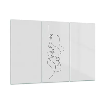 Produktbild von Bilder auf glas - 3 Teile - Stück Linear Paar - 165x110cm - Glasbilder - Wandbilder - Bilder - zum Aufhängen bereit - Wanddekoration aus Glas - Glas Bilder - Wandbild auf Glas - GCE165x110-4895