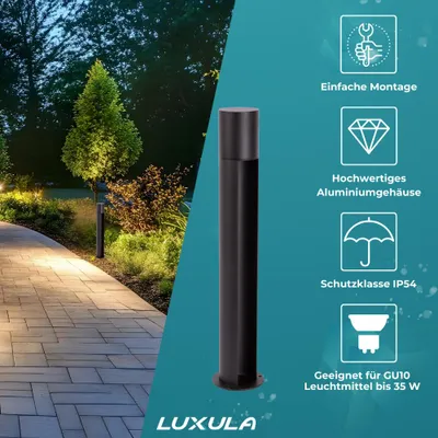 Produktbild von LUXULA LED Wegeleuchte 35 W schwarz IP44