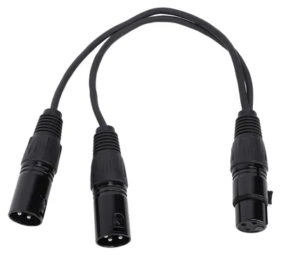 Image de Câble répartiteur XLR, prise femelle à 3 broches vers double fiche mâle, câble microphone symétrique Patch-Y