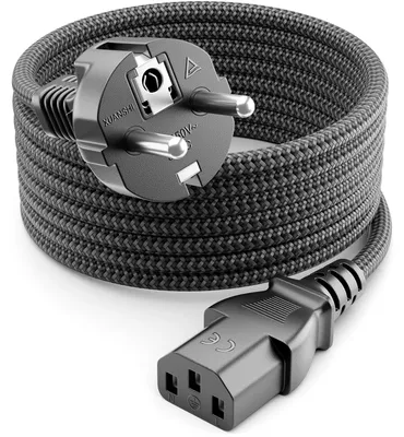 Produktbild von 3,0 Meter langes Kühlgerätkabel - Nylonkabel - Netzkabel, Stromkabel