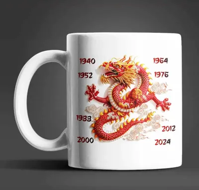 Produktbild von Drachen Chinesisches Sternzeichen Tasse Kaffeetasse Teetasse Geschenkidee