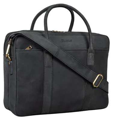 Produktbild von Benthill Laptoptasche Echt-Leder I Leder Umhängetasche für Laptop I Aktentasche für Notebook I Damen und Herren Tasche I Notebooktasche