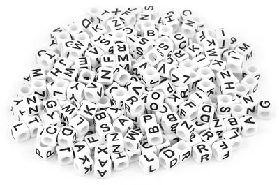 Immagine prodotto di Perline a forma di cubo con lettere, perline dell'alfabeto, quadrate, bianche, per la creazione di gioielli, 300 pezzi Portachiavi in acrilico