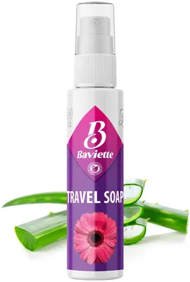 Obrázek produktu pro BAVIETTE Ekologické cestovní mýdlo 50 ml – kompaktní cestovní mýdlo s mikroorganismy, vhodné pro mytí rukou, nádobí a prádlo během cestování