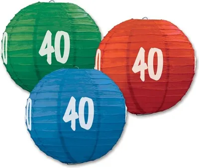 Produktbild von Papier Laternen Zahl 40 3 tlg.