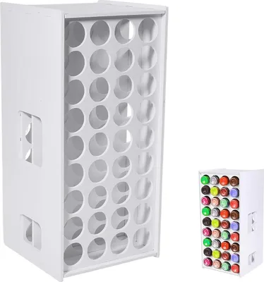 Produktbild von Acrylfarbe Aufbewahrungsständer 72 Löcher, 360° drehbar, Tisch-Organizer, vertikal, platzsparend, stabiles PVC, für Bastelbedarf & Künstlerbedarf