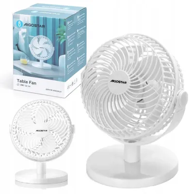 Produktbild von Aigostar USB-Handventilator mit 5 Flügeln und 2 Geschwindigkeitsstufen, weiß
