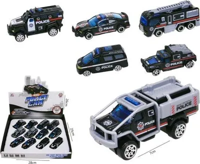 Produktbild von Polizeiautos 7cm 12Stk/Disp HX235 52886