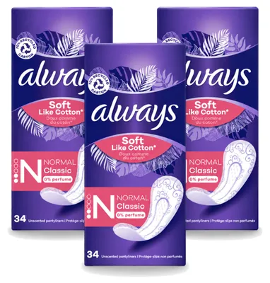 Imagen del producto de 3 unidades de toallitas absorbentes Always Discreet, tipo slip, paquete económico