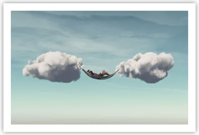 Produktbild von Poster - Poster ohne Rahmen - Wolken Hängematte Ruhe - 91,5x61 cm - Wand Bild - Wanddeko - Wandbilder - Kunstposter - Wandposter - Bilder - Kunstdruck - Wanddekoration - Wandbild - P2XAA91x61-4373