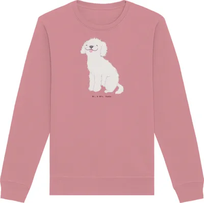 Produktbild von Mr. & Mrs. Panda Baumwoll Pullover Kleinpudel Moment Größe L - Canyon Pink - Geschenk, Sweatshirt, Sweater, Pudel, Pulli