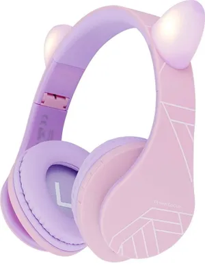 Produktbild von PowerLocus P2 Kids Kinder- Kopfhörer lila/pink mit Ohren