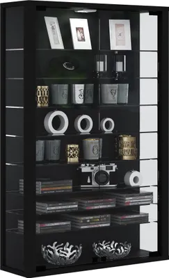 Zdjęcie produktu dla VCM my home Vitrosa Mini Vitrine schwarz 8 Fachböden