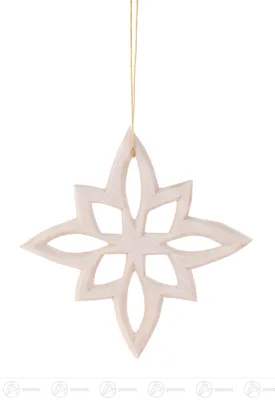Produktbild von Baumschmuck Behang Stern geschnitzt  Breite x Höhe x Tiefe 8 cmx8 cmx0,5 cm NEU