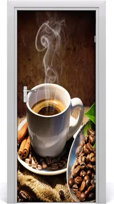 Produktbild von Tulup Türaufkleber 85x205 cm Dekorative Aufkleber Selbstklebend Wasserdichte Tapete Abnehmbar Schlafzimmer Wohnzimmer Wohnkultur - Kaffeetasse