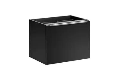 Zdjęcie produktu dla Szafka Łazienkowa Pod Umywalkę Czarna Matowa 60 Cm 2 Szuflady