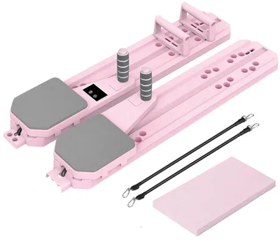 Obrázek produktu pro Pilates Reformer, všestranný přístroj s 8 funkcemi, nastavitelné provedení, růžová barva