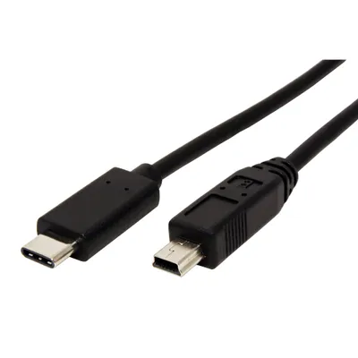Produktbild von USB-C 2.0 Kabel, C Stecker  Mini B Stecker, schwarz - Länge: 0,50m