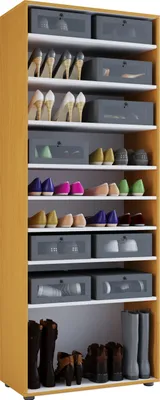 Produktbild von VCM XXL Holz Großer Schuhschrank Schuhkommode Schuhregal Groß Vandol 9 Fächer Buche