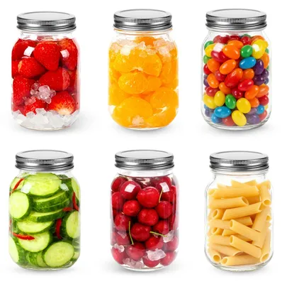 6 Einmachgläser 500 ml mit Deckel, Borosilikatglas, luftdicht