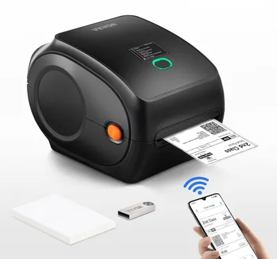Image de Imprimante d'étiquettes thermique haute résolution pour étiquettes d'expédition et codes-barres, avec connectivité Bluetooth