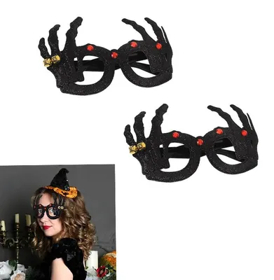 Immagine prodotto di Occhiali a tema Halloween, confezione da 2 pezzi. Occhiali a forma di insetto, divertenti, neri, con motivo di insetti. Ideali per Halloween, feste di Carnevale, feste a tema e altre occasioni