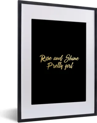 Produktbild von MuchoWow® Gerahmtes Poster Zitate - Selbstvertrauen - Gold 30x40 cm - Poster mit Schwarzem Bilderrahmen Wandposter Rahmen Foto Bilder - Wandposter Schlafzimmer