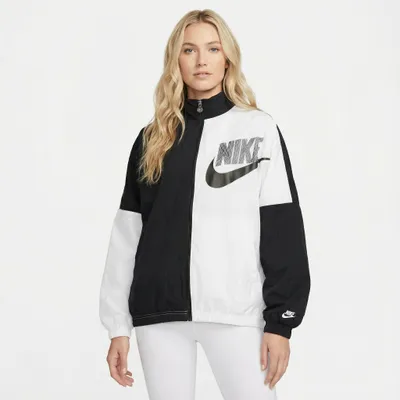 Produktbild von Damenjacke NIKE NSW WVN Jacket Schwarz/Weiß Schwarz XS