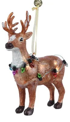 Produktbild von Christbaumschmuck Hirsch Waldtier Glas 11 cm rotbraun 1 Stück
