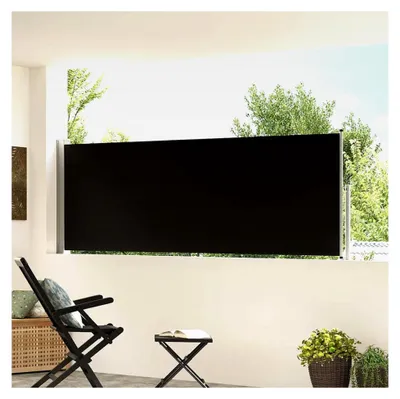 Produktbild von Ausziehbare Seitenmarkise 100×300 cm Schwarz für Außenbereiche, Gärten und Innenhöfe